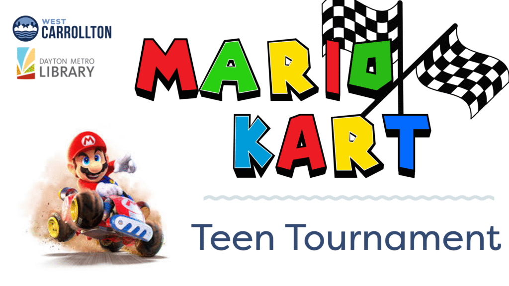 City Logo, Dayton Metro Library Logo, Mario Kart Teen Tournament